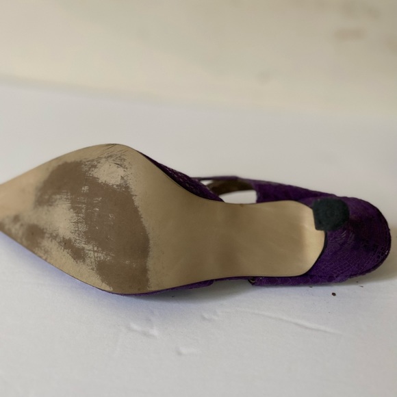 Purple sparkly suede heels - Picture 2 of 2